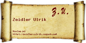 Zeidler Ulrik névjegykártya